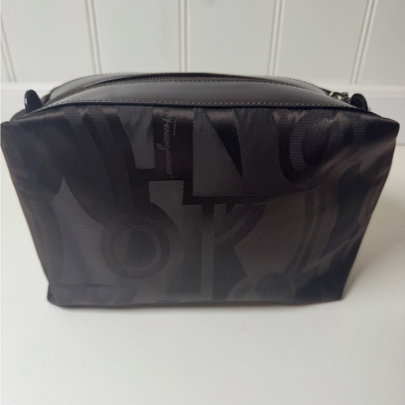 Salvatore Ferragamo Canvas Nylon & Leather Brown Cosmetic Toiletry Travel Pouch - Picture 3 of 10